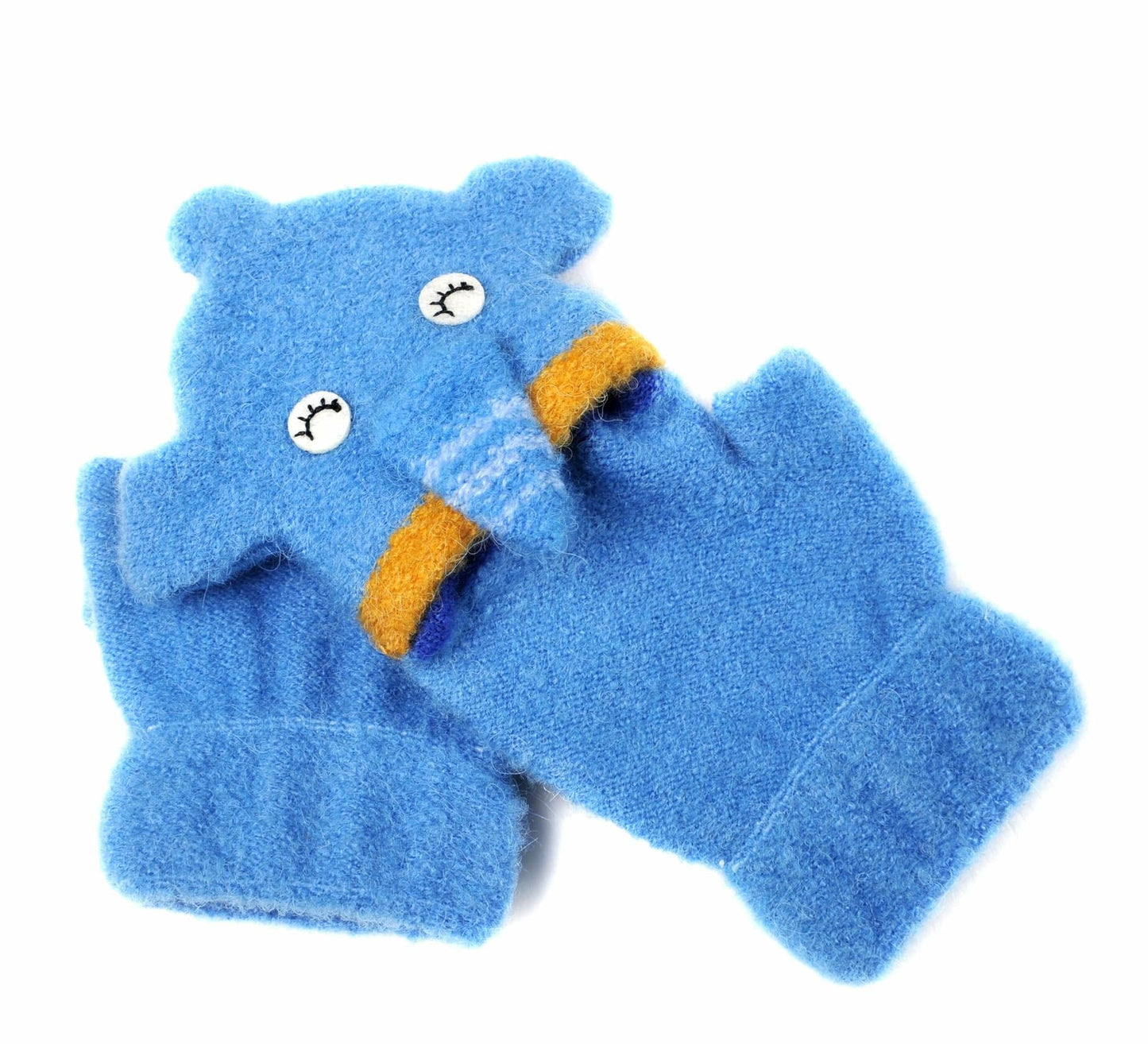 CNGYNI Toddler Cartoon Knitted Convertible Gloves Mittens Cover Sky Blue 1-3Y