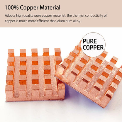 Haojiaho Pure Copper HeatSink 0.59x0.59x0.24in Adhesive Tape 2PCS Copper