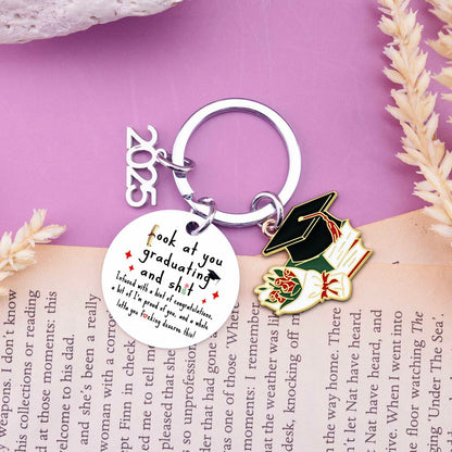 QUIHUD Graduation Gifts Class of 2025 College Masters Metal White