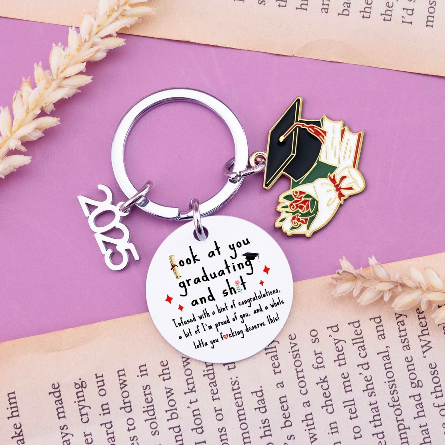 QUIHUD Graduation Gifts Class of 2025 College Masters Metal White