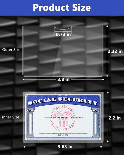 Glsgsb 6 Pack Social Security Card Protectors 24 Mil Clear Waterproof