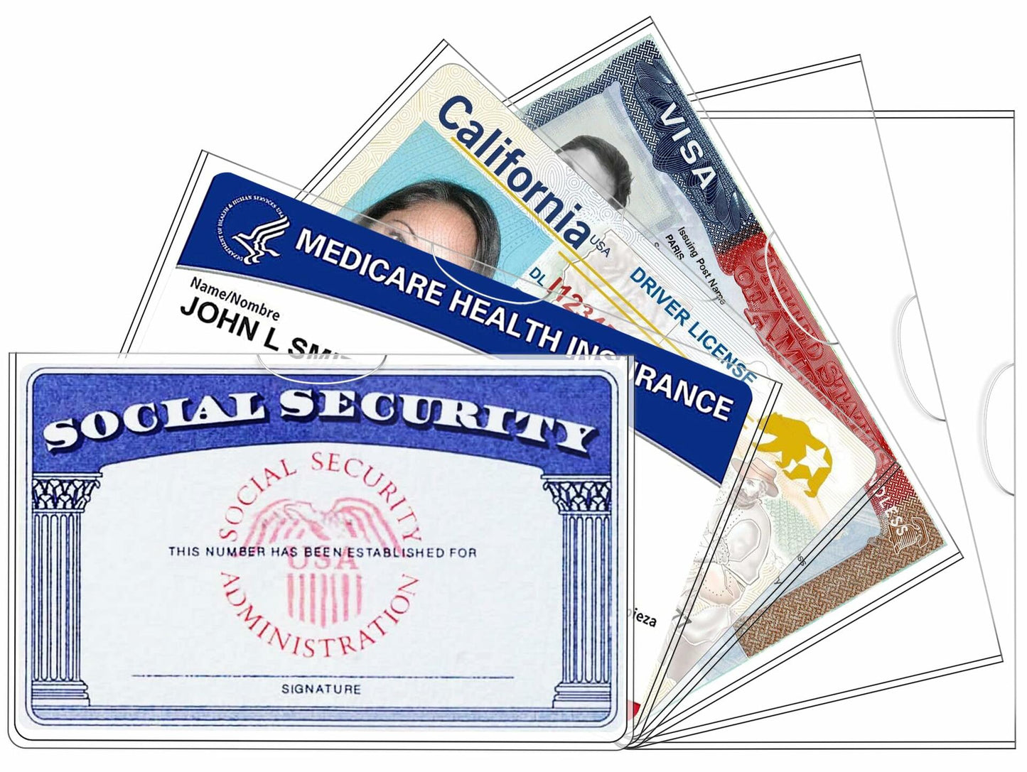 Glsgsb 6 Pack Social Security Card Protectors 24 Mil Clear Waterproof