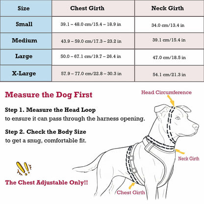 Kumihigh Yellow Dog No Pull Padded Escape Proof Harness XL Vibrant Color