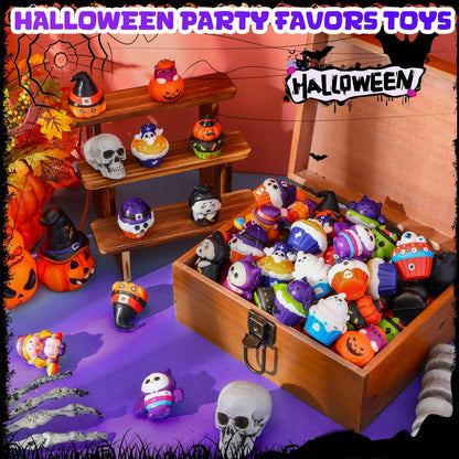 Halloscume Halloween Squeeze Toys 48 Pack Soft Slow Rising Ghost PU