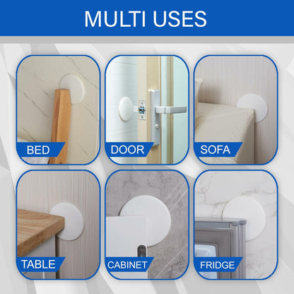 RIZZZ Door Stoppers for Wall 4 Pack 3.15" White Silicone Bumpers