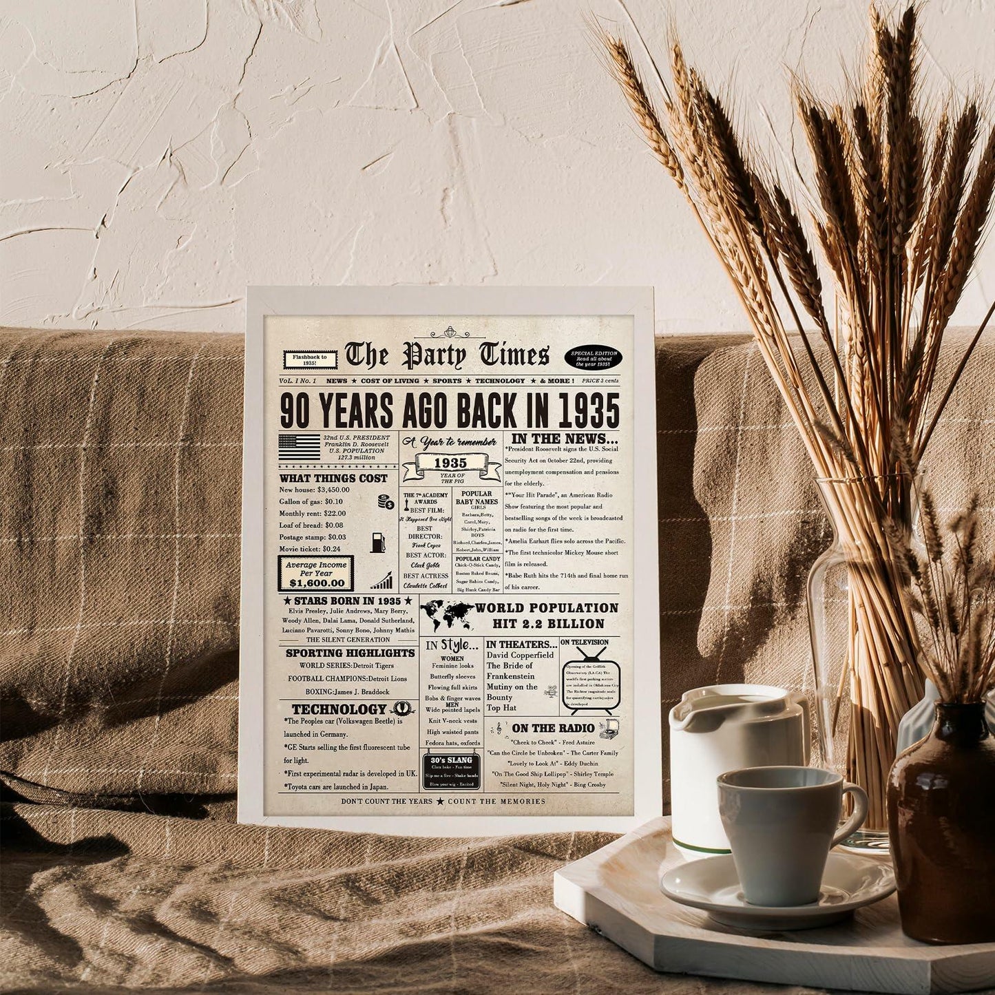 mmuue Big 90th Birthday Card Funny Retro for Women Men Mom Dad Husband Wife
