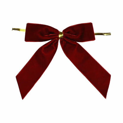 HSXJJ 12 Pcs Small Khaki Velvet Christmas Tree Bows Ornaments 3.5x3.5 Inch
