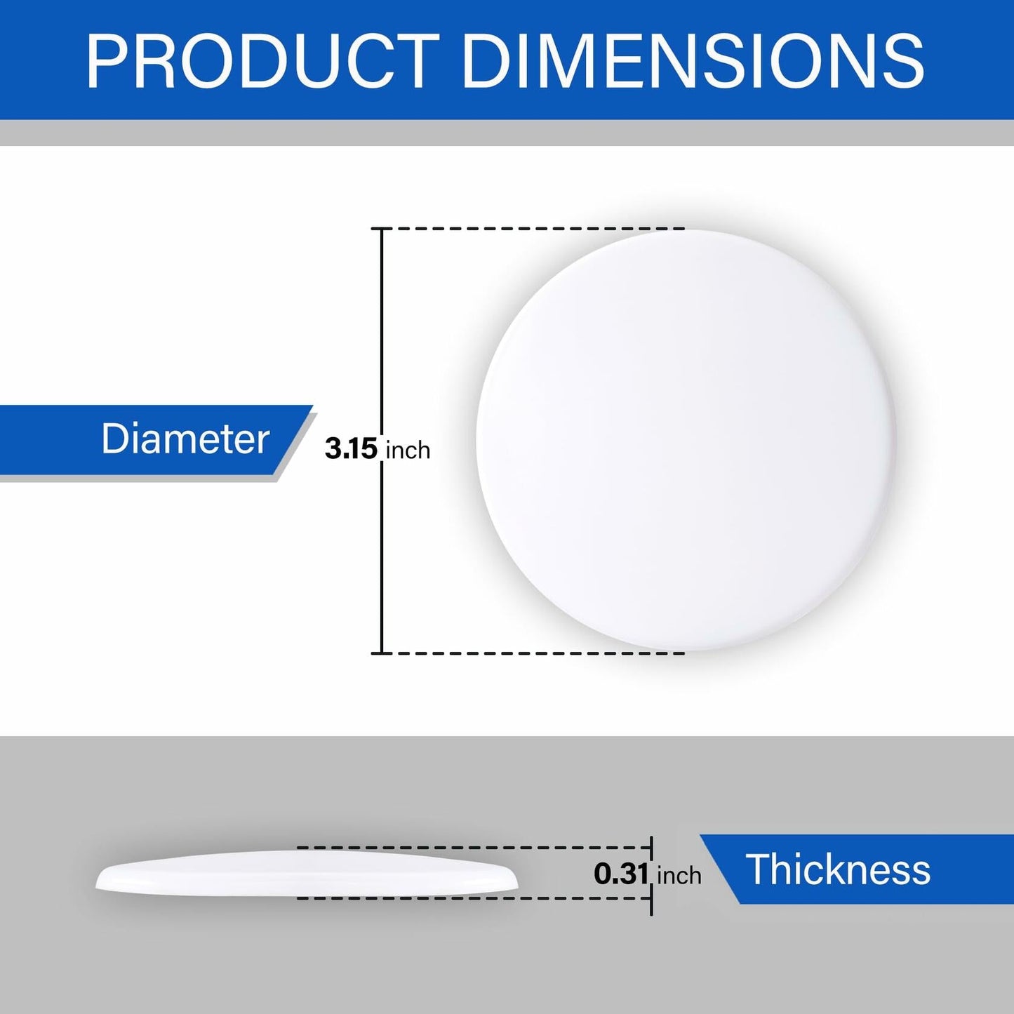 RIZZZ Door Stoppers for Wall 4 Pack 3.15" White Silicone Bumpers