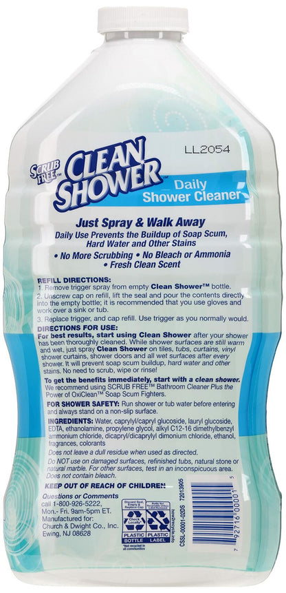 Clean Shower Daily Shower Cleaner Refill 60oz Fresh Clean Scent