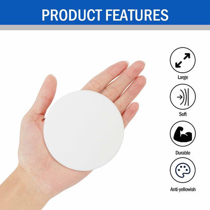 RIZZZ Door Stoppers for Wall 4 Pack 3.15" White Silicone Bumpers