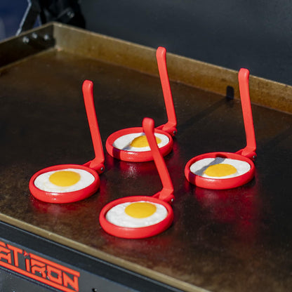 Char-Griller Flat Iron Griddle Egg Ring Outdoor Kitchen Accessory 4-Pack