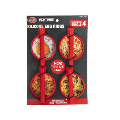 Char-Griller Flat Iron Griddle Egg Ring Outdoor Kitchen Accessory 4-Pack
