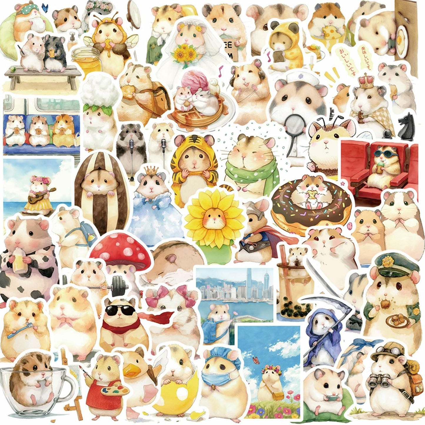 Gxizlba Cute Shark Stickers 50Pcs Vinyl Cartoon Ocean Animal Decals