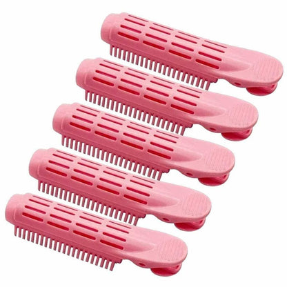 Galepromot 5Pcs Pink Volumizing Hair Root Clips Self-Grip Curlers DIY Styling