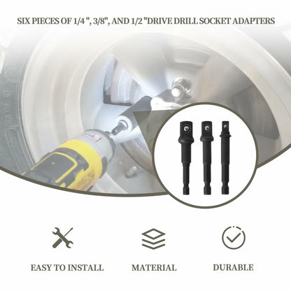 Rawolp 3-Piece Socket Adapter Set 1/4", 3/8", 1/2" Drive