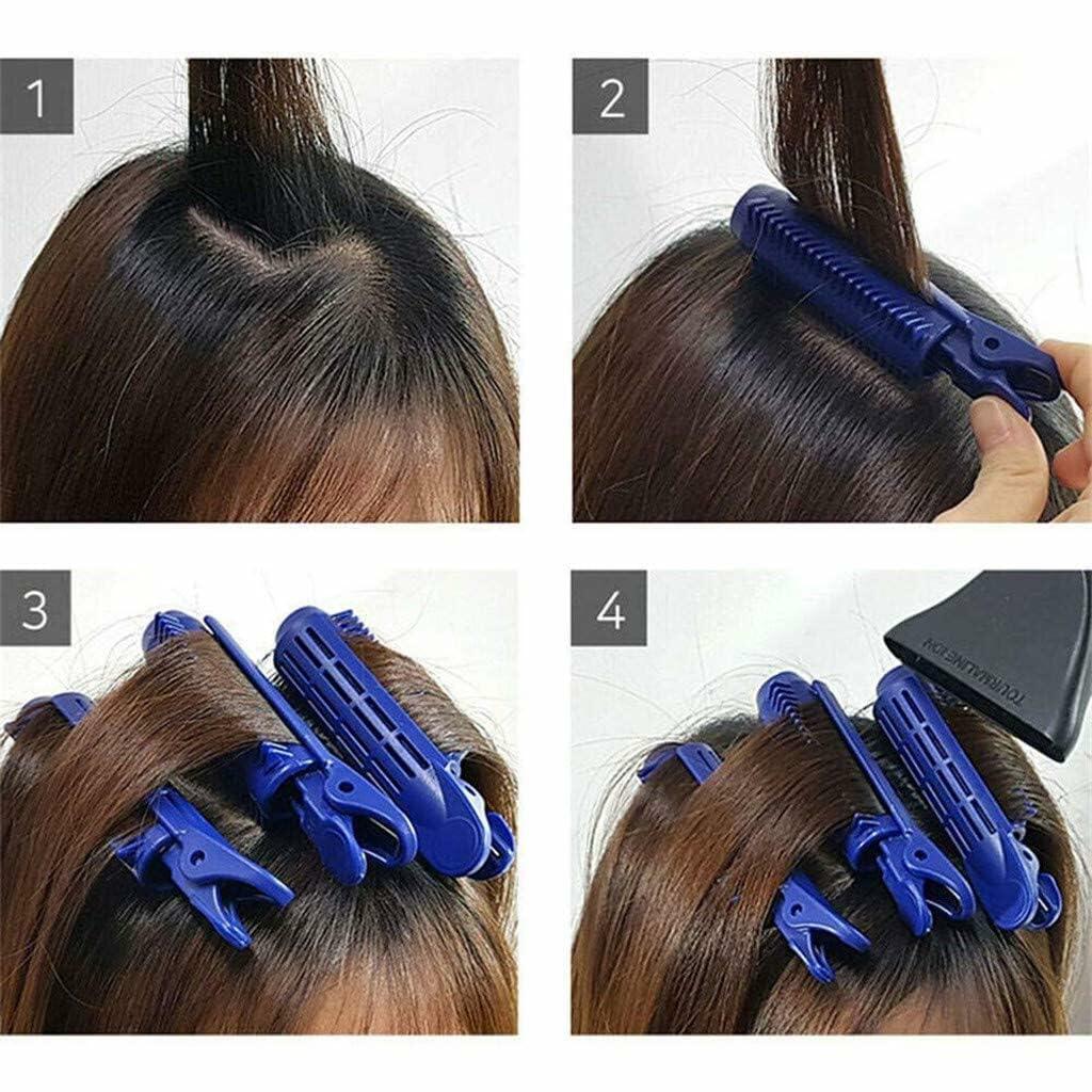 Galepromot 5Pcs Pink Volumizing Hair Root Clips Self-Grip Curlers DIY Styling