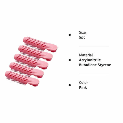 Galepromot 5Pcs Pink Volumizing Hair Root Clips Self-Grip Curlers DIY Styling