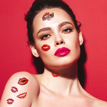 Kotbs Kiss Lips Temporary Tattoo Stickers 4-Pack Multi-colored Adults Kids