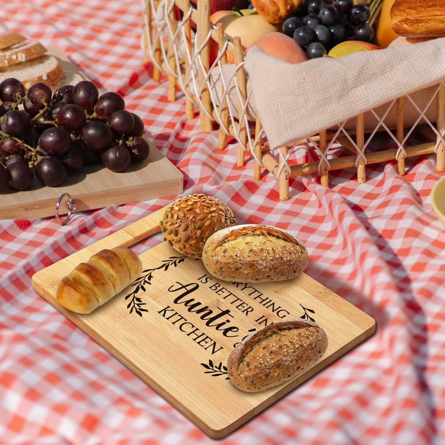 FONDCANYON Bamboo Cutting Board Kitchen Decor Brown Aunt Gift