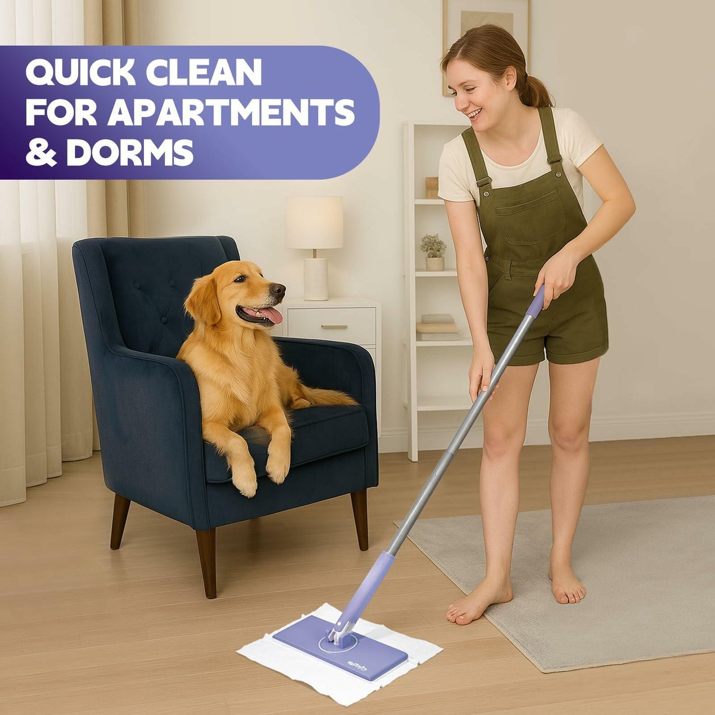 ciAmore ClicLak Sweeper Mop Clamp Clip Purple Compatible with Swiffer Pads
