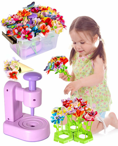 Maylatte Fabric Flower Bouquets DIY Craft Kit for Girls Ages 4-8 with Box
