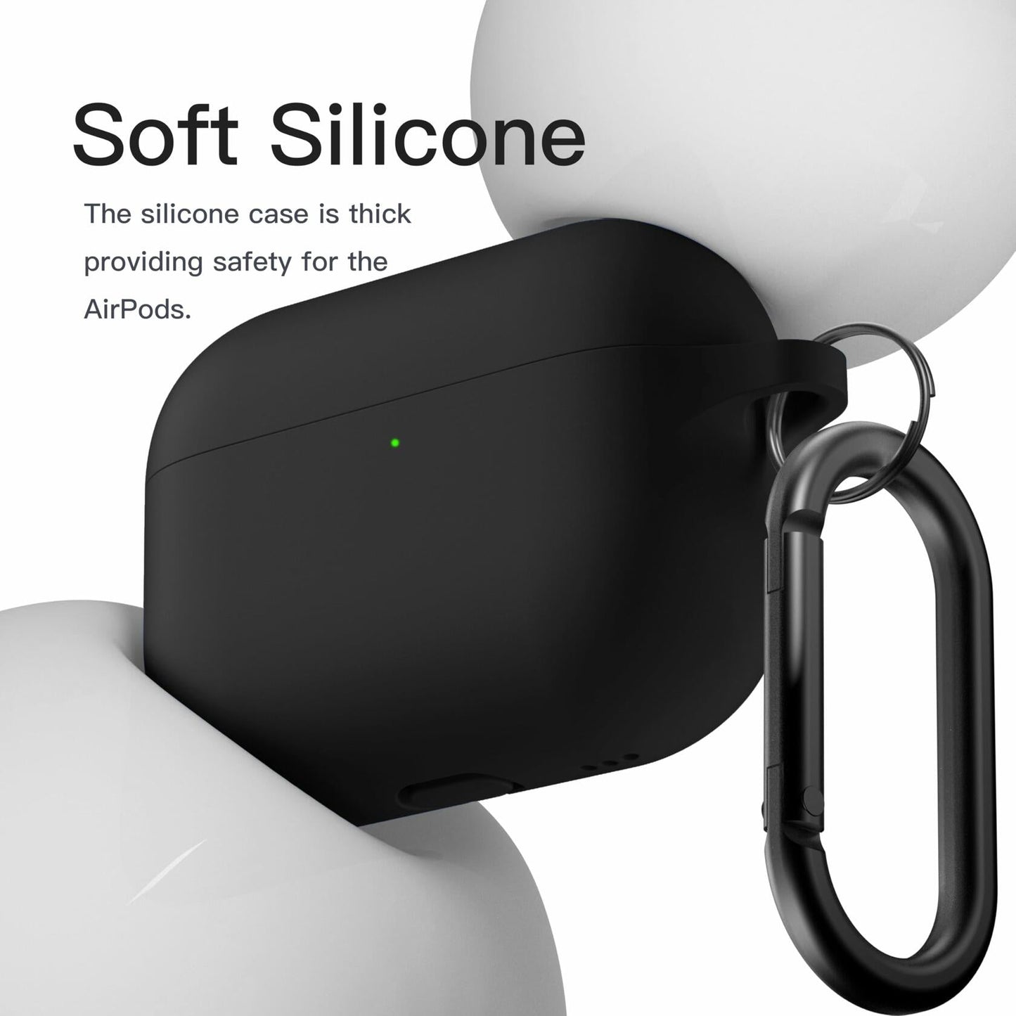 Brujula Silicone Case for AirPods Pro 3rd Gen 2025 Black Protective Cover