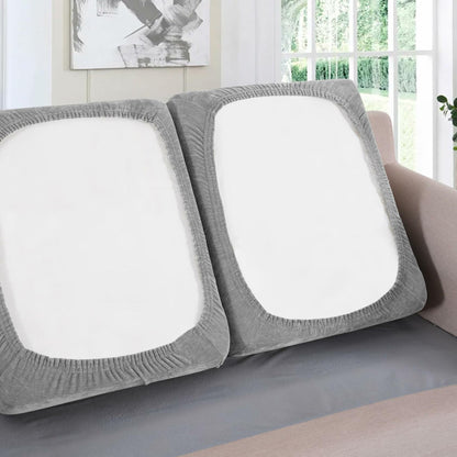 H.VERSAILTEX Chenille Loveseat Couch Cover 2pc Non-Slip Elastic Dove