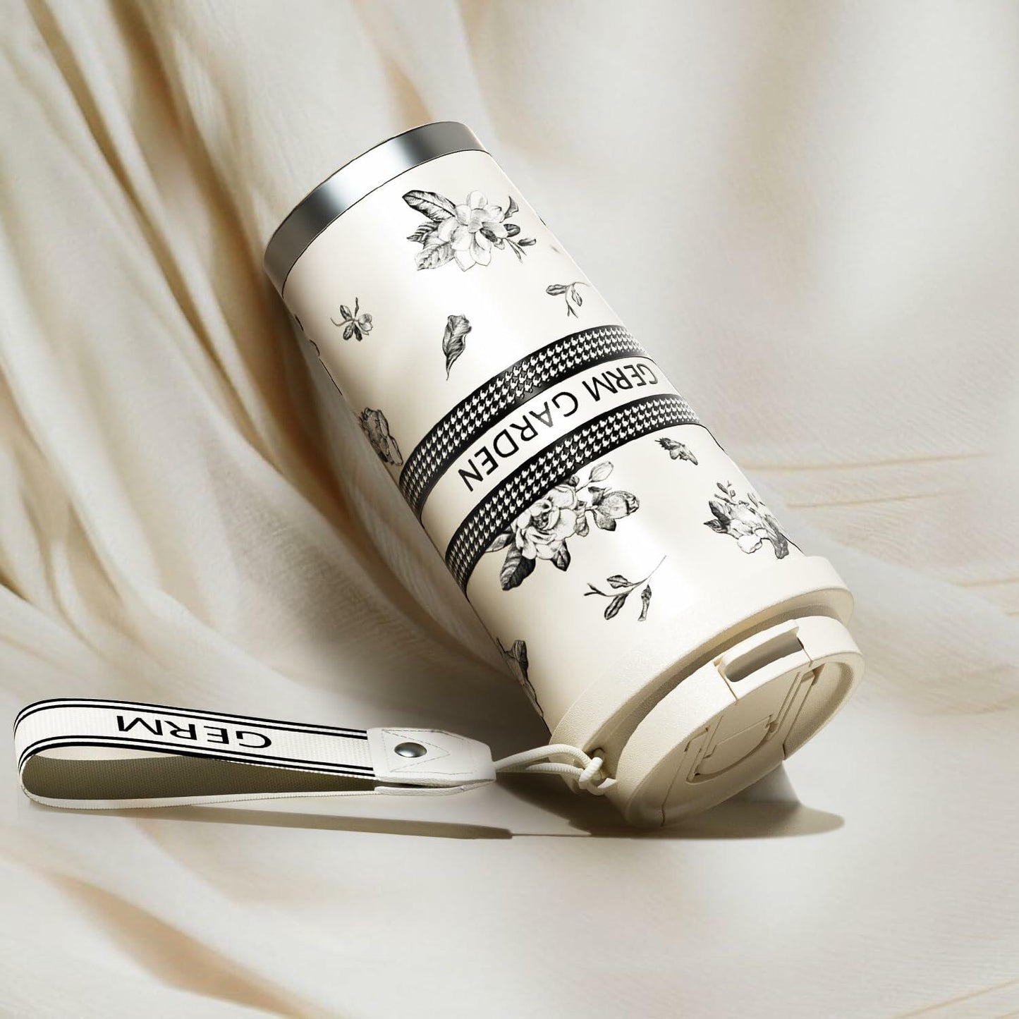 GERM 20oz Stainless Steel Tumbler Travel Mug Double Wall Leak Proof White
