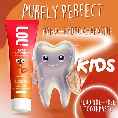 Fawelo LOL Kids Toothpaste Fluoride Free Nano Hydroxyapatite 3.5oz Blueberry