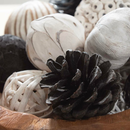 ANDALUCA Natural Tones Vase & Bowl Mini Pumpkins Pinecone Balls Black White