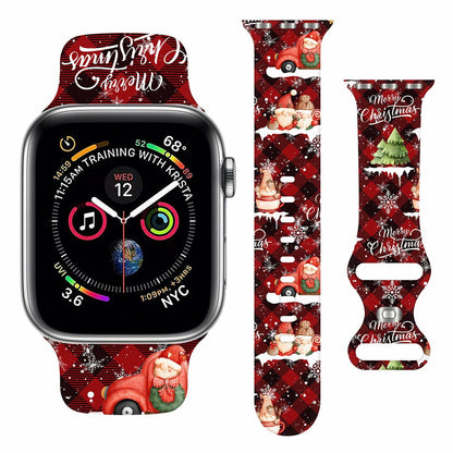 msausyr Christmas Silicone Sport Band Compatible Apple Watch 38-49mm D-22