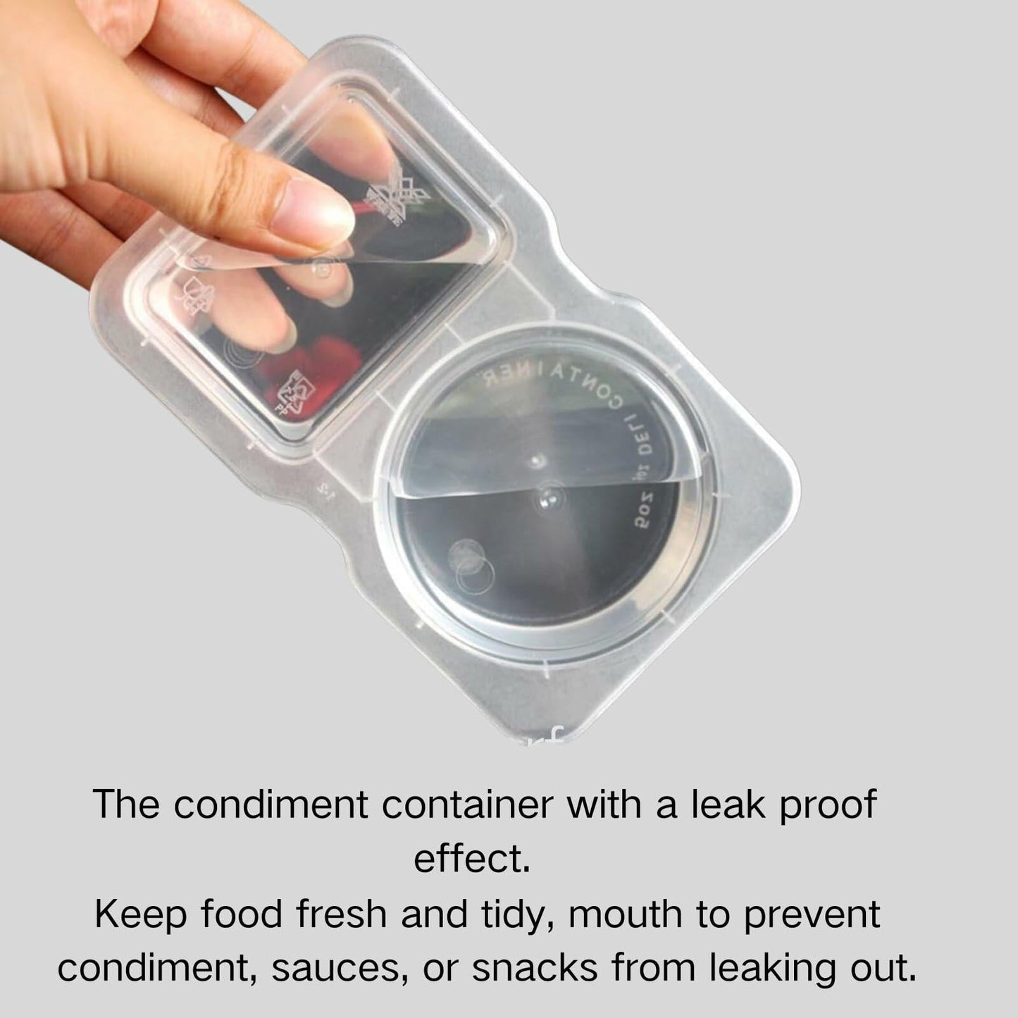 Uioecn 5PCS Double Compartment Condiment Containers with Lids Portable Reusable