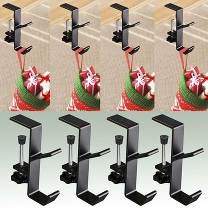 XTSJGZ 4 Pack Christmas Stocking & Garland Hangers Adjustable Black