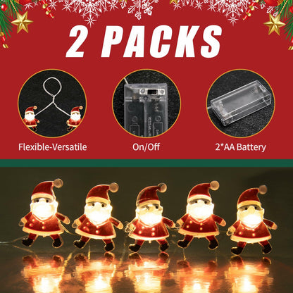 Joygoods 2 Pack 7FT 20LED Battery Operated Fairy String Lights Warm White