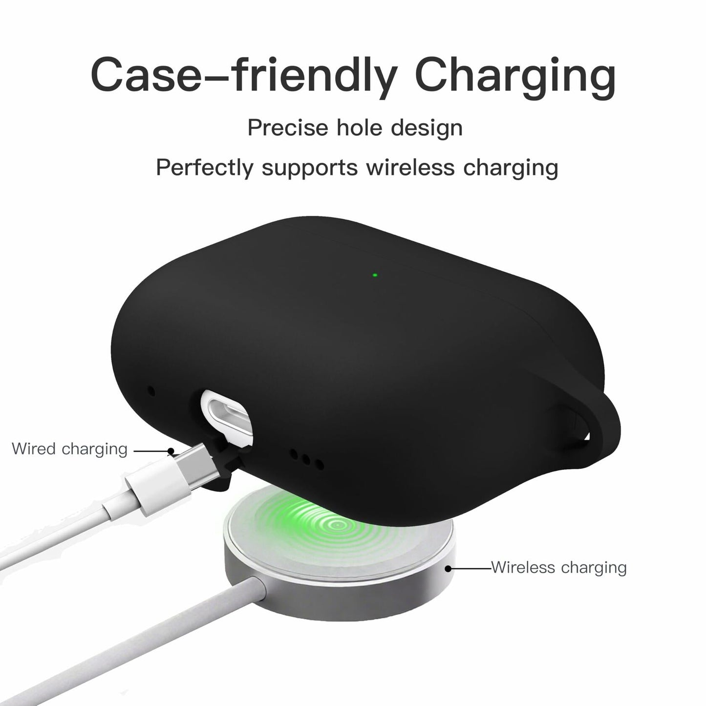 Brujula Silicone Case for AirPods Pro 3rd Gen 2025 Black Protective Cover