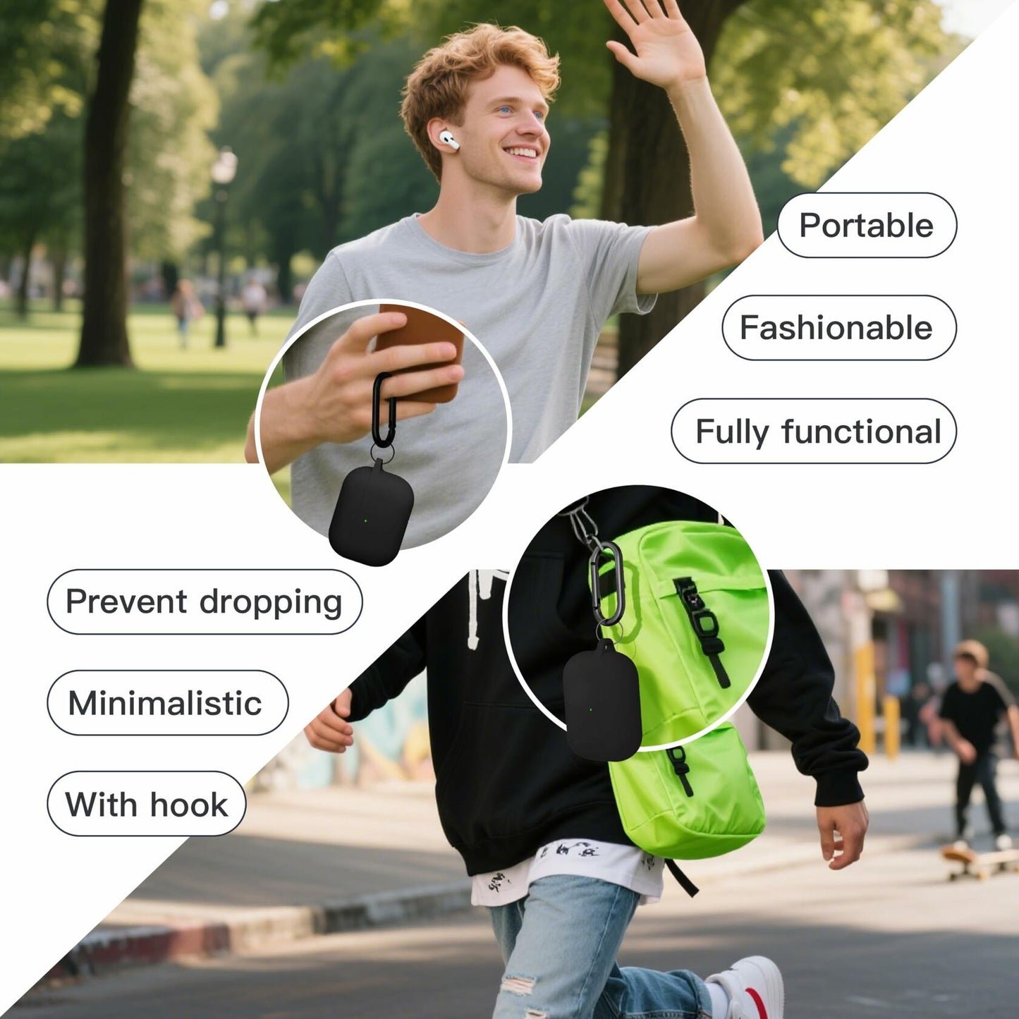 Brujula Silicone Case for AirPods Pro 3rd Gen 2025 Black Protective Cover