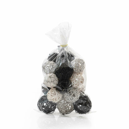 ANDALUCA Natural Tones Vase & Bowl Mini Pumpkins Pinecone Balls Black White