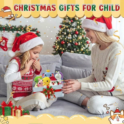 Krrbsr Christmas Gifts Crochet Kit 6PCS DIY Animal Amigurumi Yarn Craft Kit