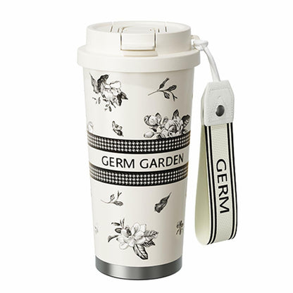 GERM 20oz Stainless Steel Tumbler Travel Mug Double Wall Leak Proof White