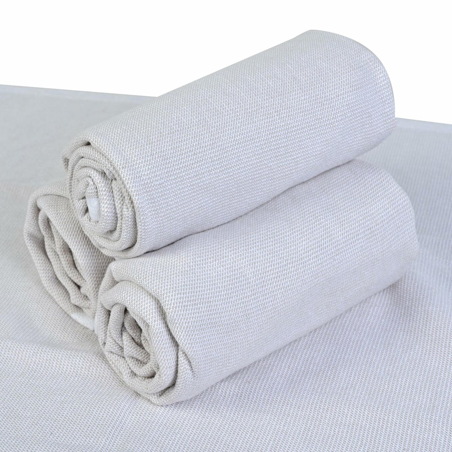 Yourtablecloth Cotton Kitchen Dishtowel Set 18x28 Light Green 5 Pack