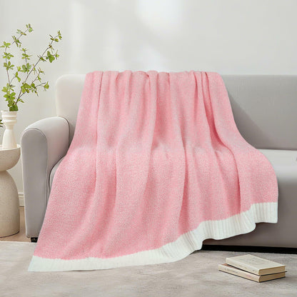 MACEVIA Valentines Day Knit Throw Blanket Heather Pink 50x60