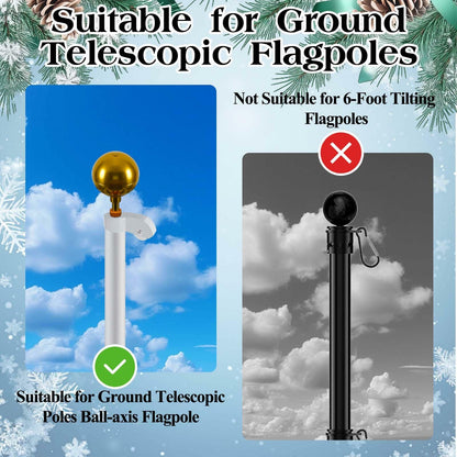 Voccos Christmas Tree Flag Pole Mega Topper Light Hooks Metal Snowflake 24 Hooks