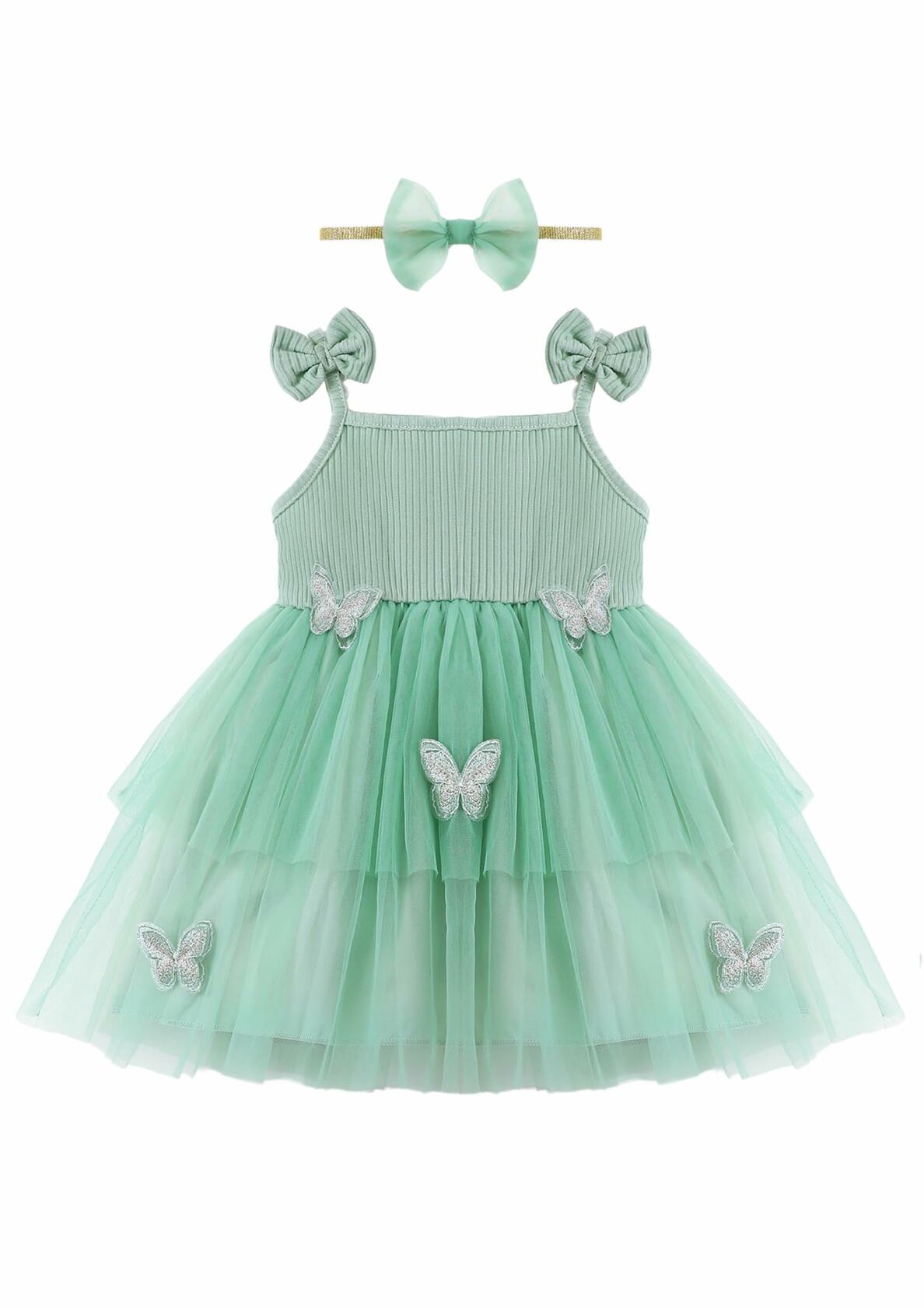 Renotemy Girl Flower Dress White Sleeveless Tutu Sundress Size 3-4T