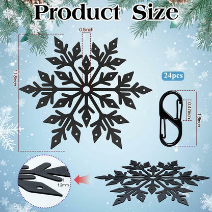 Voccos Christmas Tree Flag Pole Mega Topper Light Hooks Metal Snowflake 24 Hooks