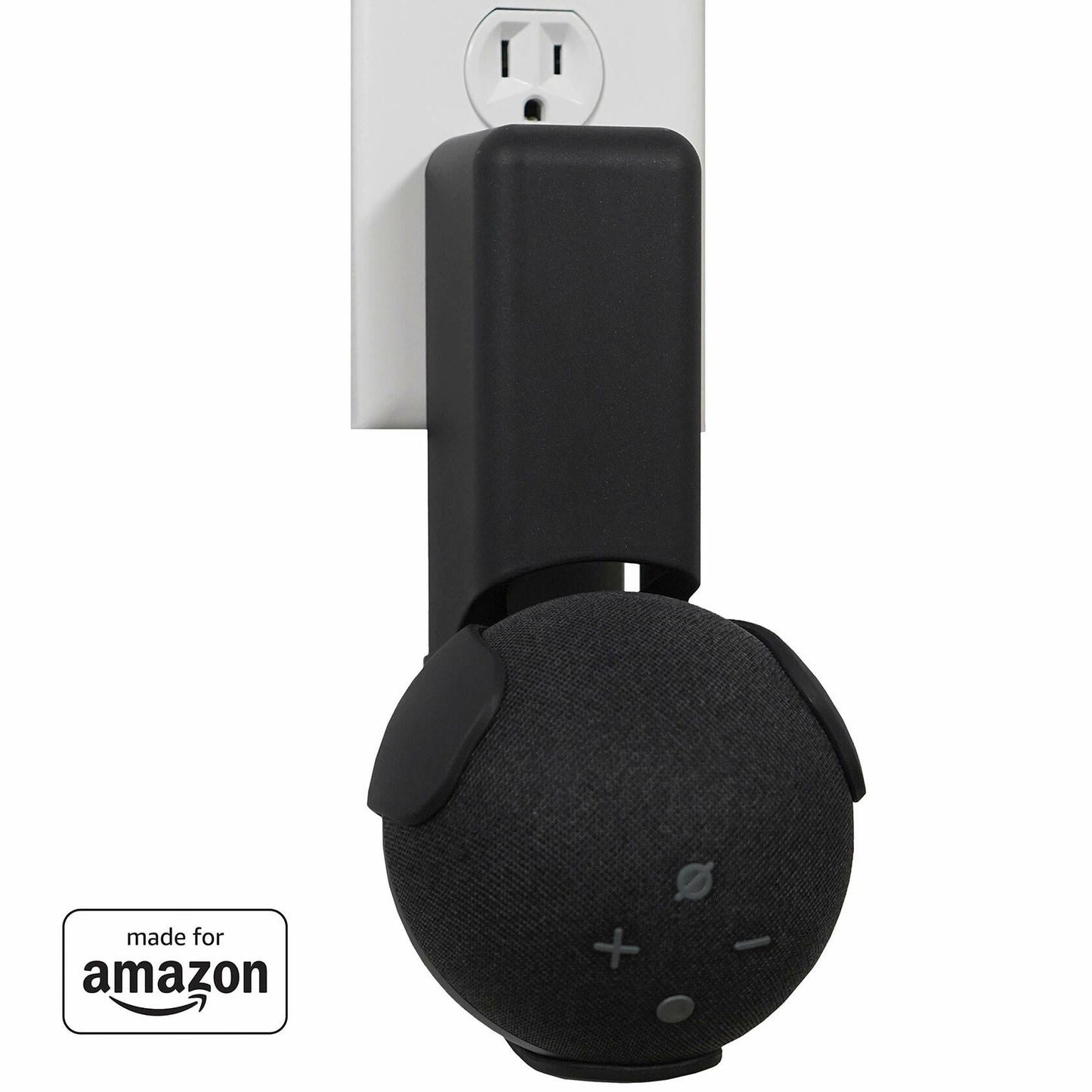 ECHOGEAR Made For Amazon Outlet Hanger for Echo Dot 4th Gen Black