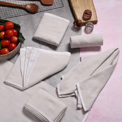 Yourtablecloth Cotton Kitchen Dishtowel Set 18x28 Light Green 5 Pack