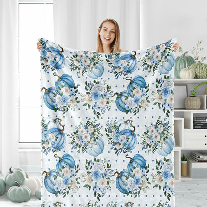 JarThenaAMCS Fall Fuzzy Chinoiserie Pumpkin Throw Blanket 50x60 Inch