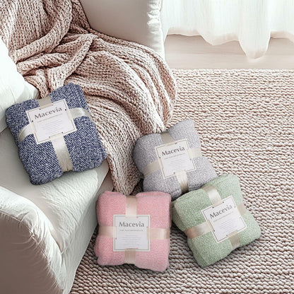 MACEVIA Valentines Day Knit Throw Blanket Heather Pink 50x60
