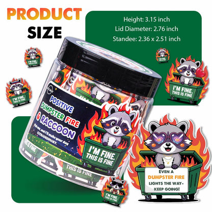SOLMAY Funny Raccoon Dumpster Fire Affirmation Jar, 60 Sarcastic Notes