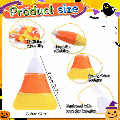 Remagr 12 Pcs Candy Corn Felt Hanging Ornaments White Orange Yellow